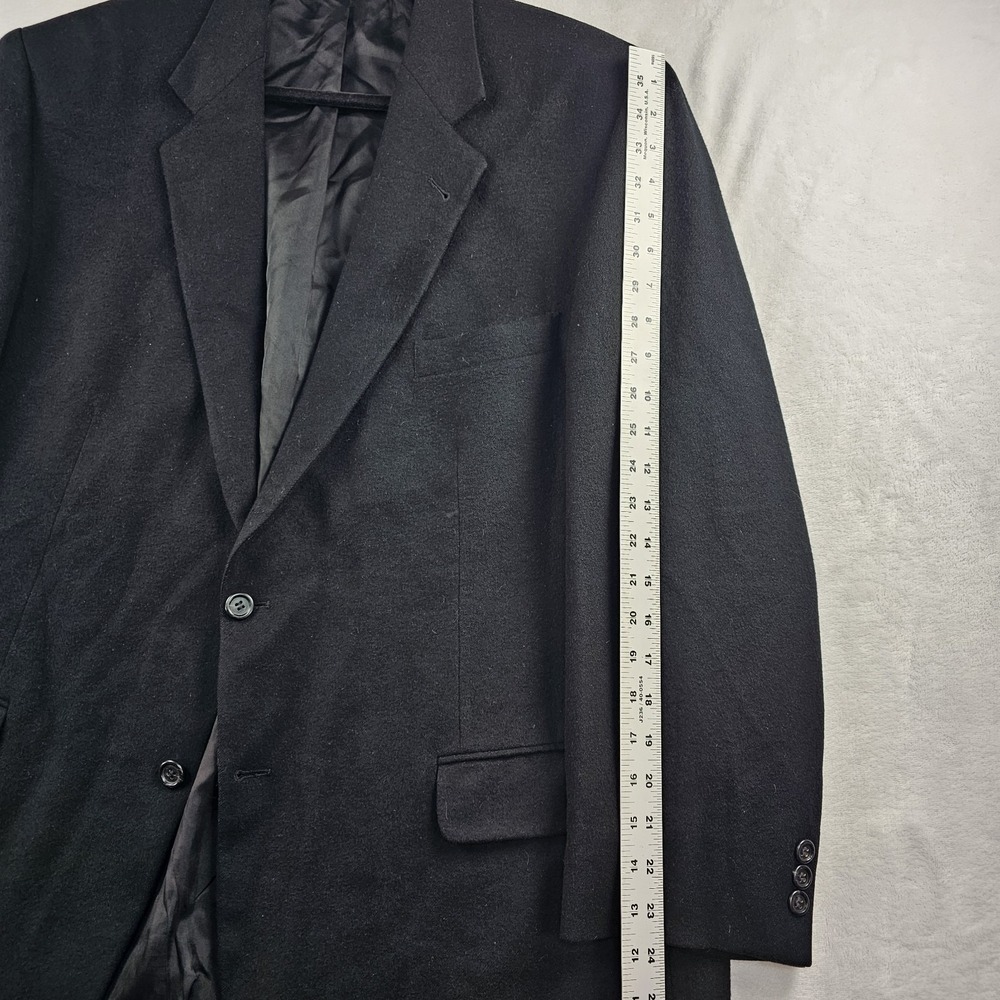 Pronto Uomo Sport Coat Men's 48R 100% Cashmere Flannel Black Blazer Jacket - Picture 6 of 13
